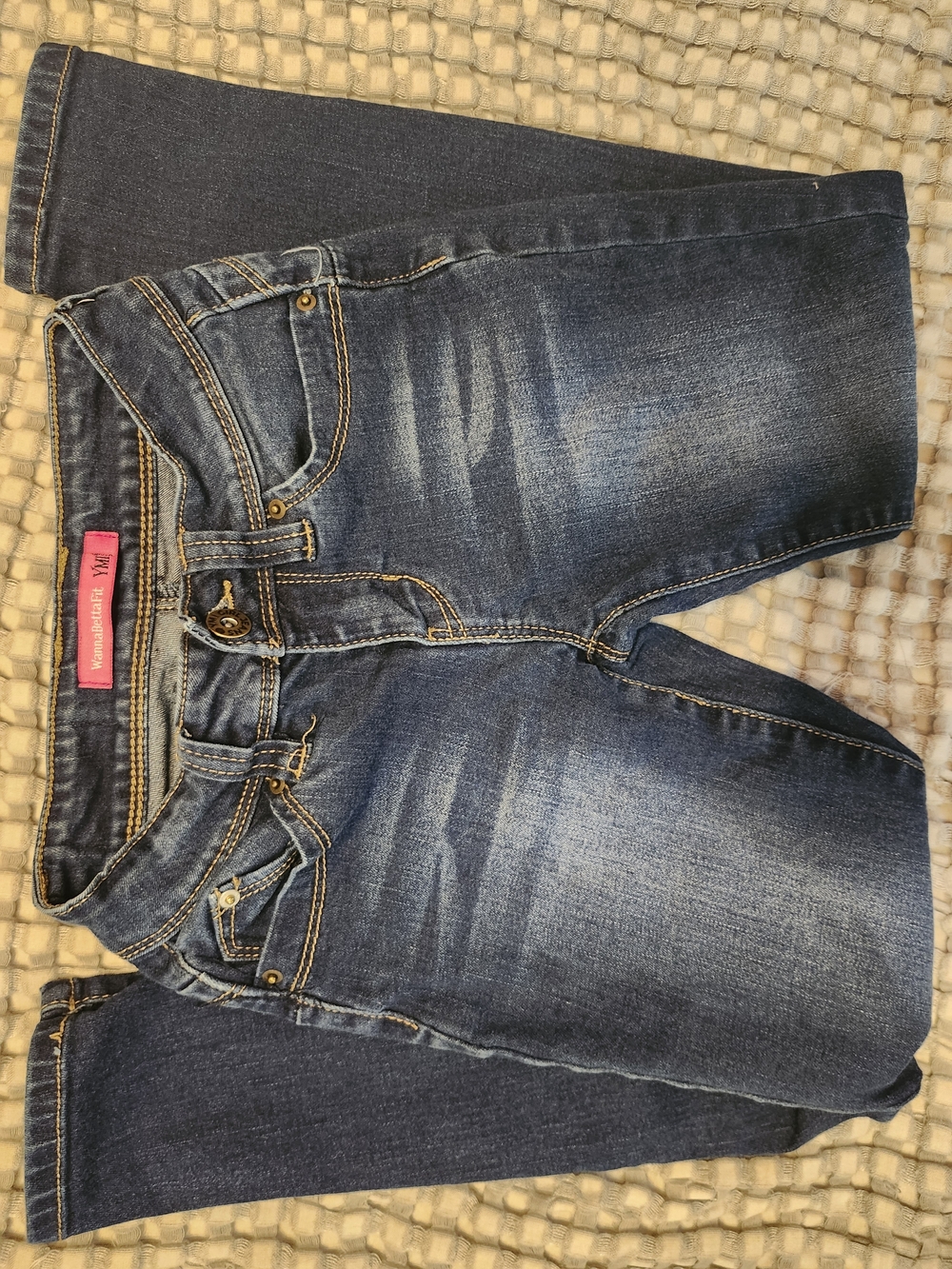 YMI Kids Dark Blue Stretch Denim Jeans with Fading
